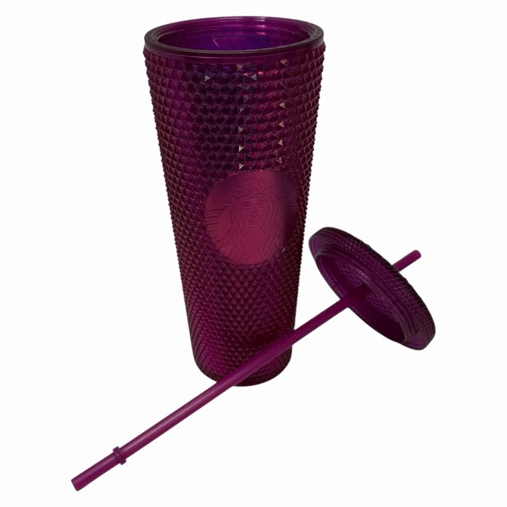 Starbucks Tumbler 24oz Purple Studded Reusable Venti Cold Cup With Straw‎